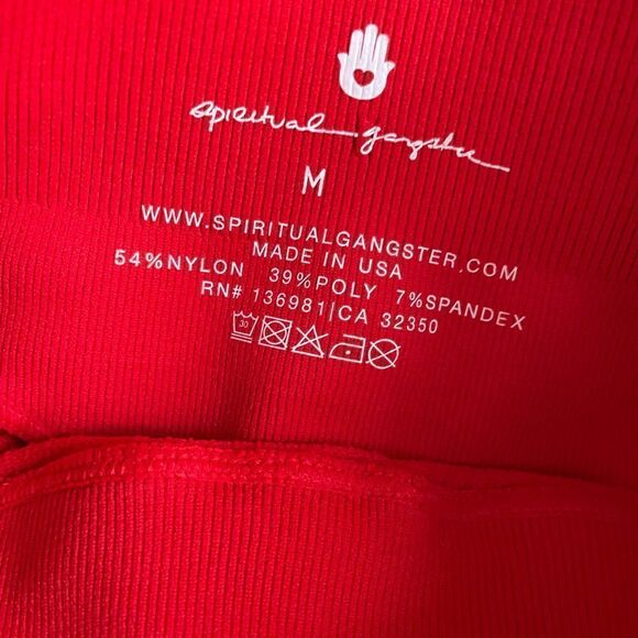 Spiritual Gangster High waist Zen Ribbed Legging in red Size M - Picture 6 of 6